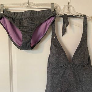 Athleta gray Tankini and Bikini bottom XS Small